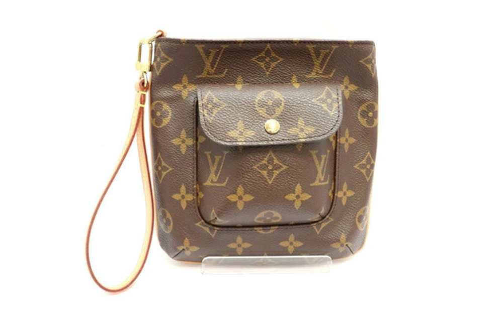 LOUIS VUITTON Partition Pouch Clutch handle Monogram
